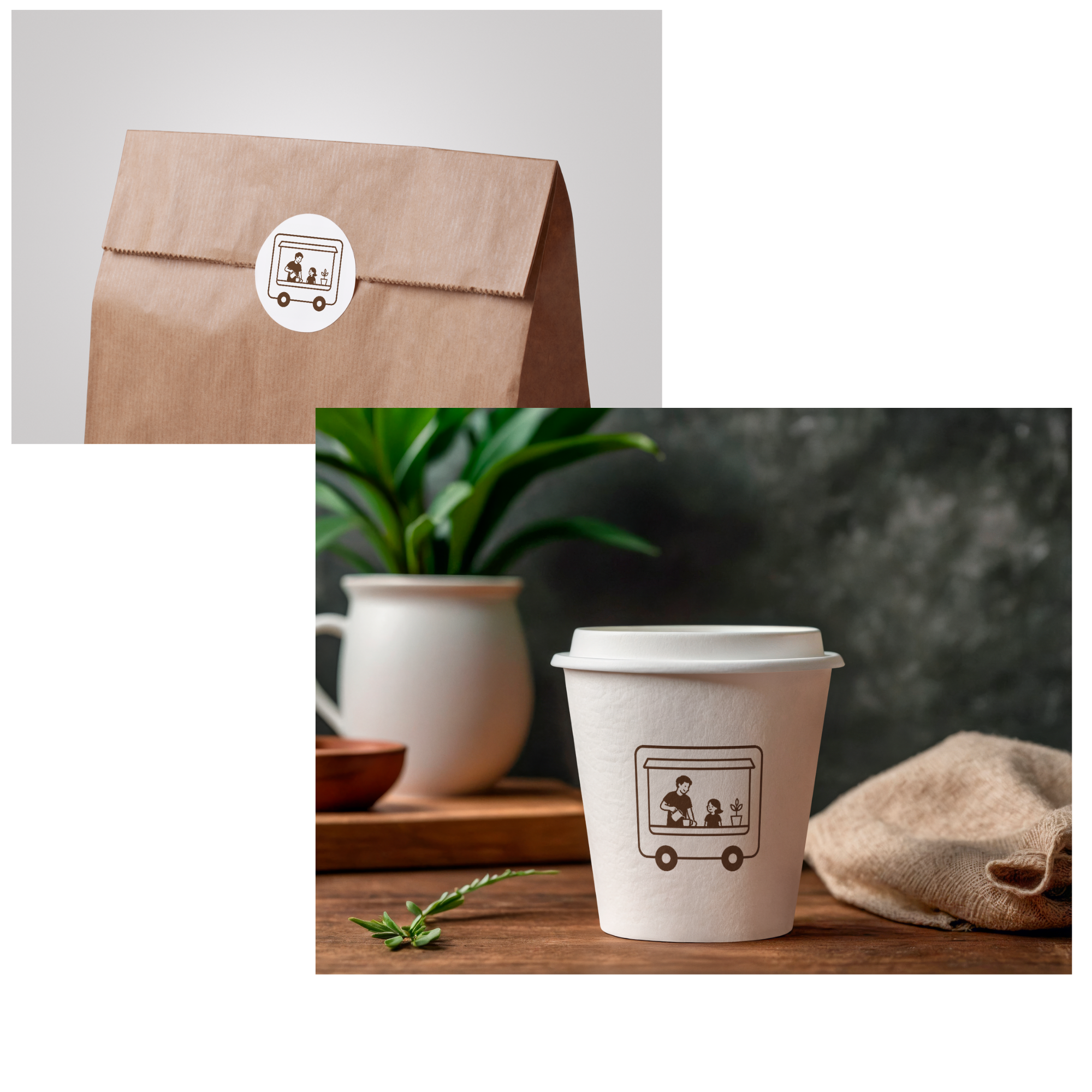 Espresso Ayla branded cup and packaging